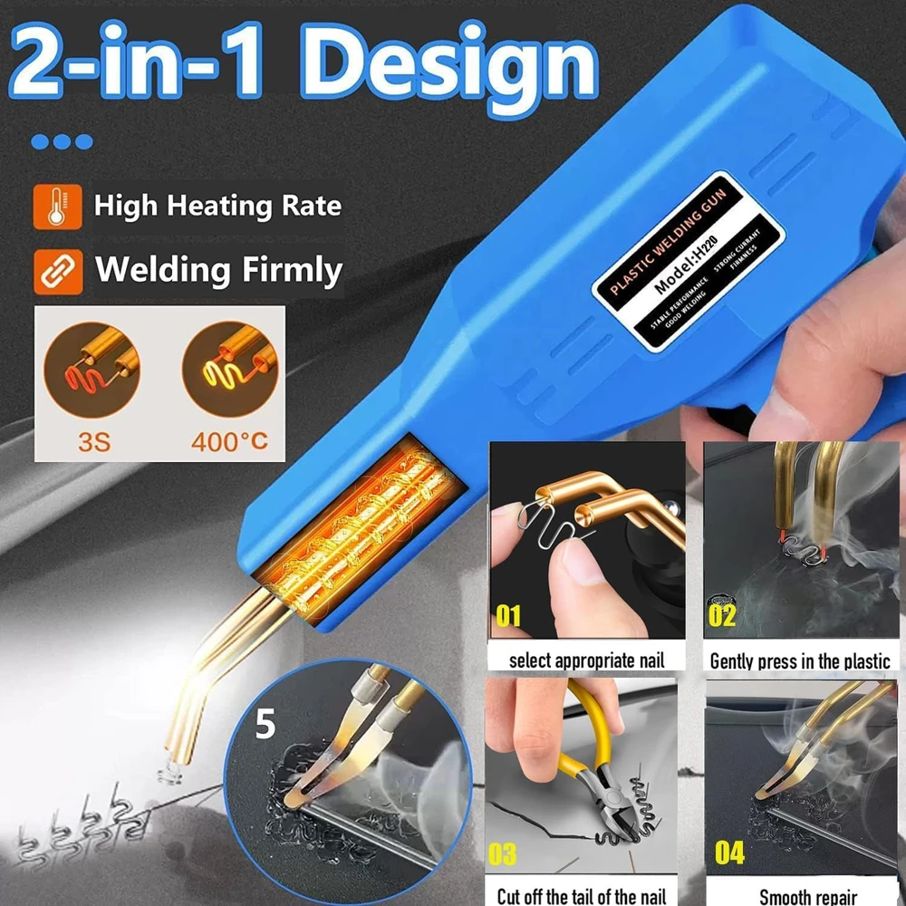 VTSHENY plastikų suvirinimo aparatas 220 W, 400 °C, 800 kabių, H-220W