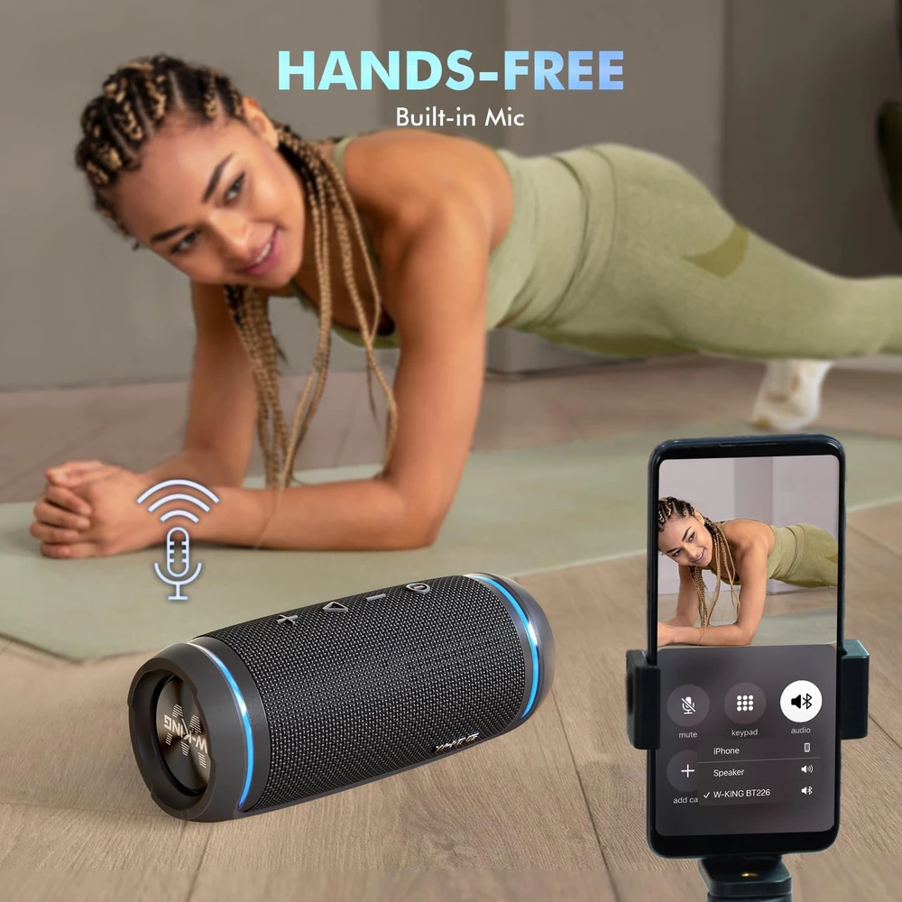 W-KING nešiojama Bluetooth kolonėlė 36 W IPX6 atsparumas vandeniui Bluetooth 5.4 DSP BT226