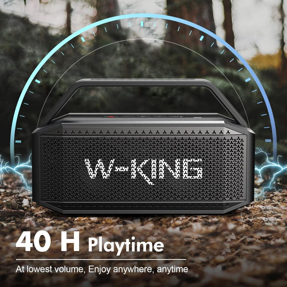 W-KING nešiojama Bluetooth kolonėlė 60 W, IPX6, 5200 mAh akumuliatorius, NFC, mikrofonas, modelis D9-1