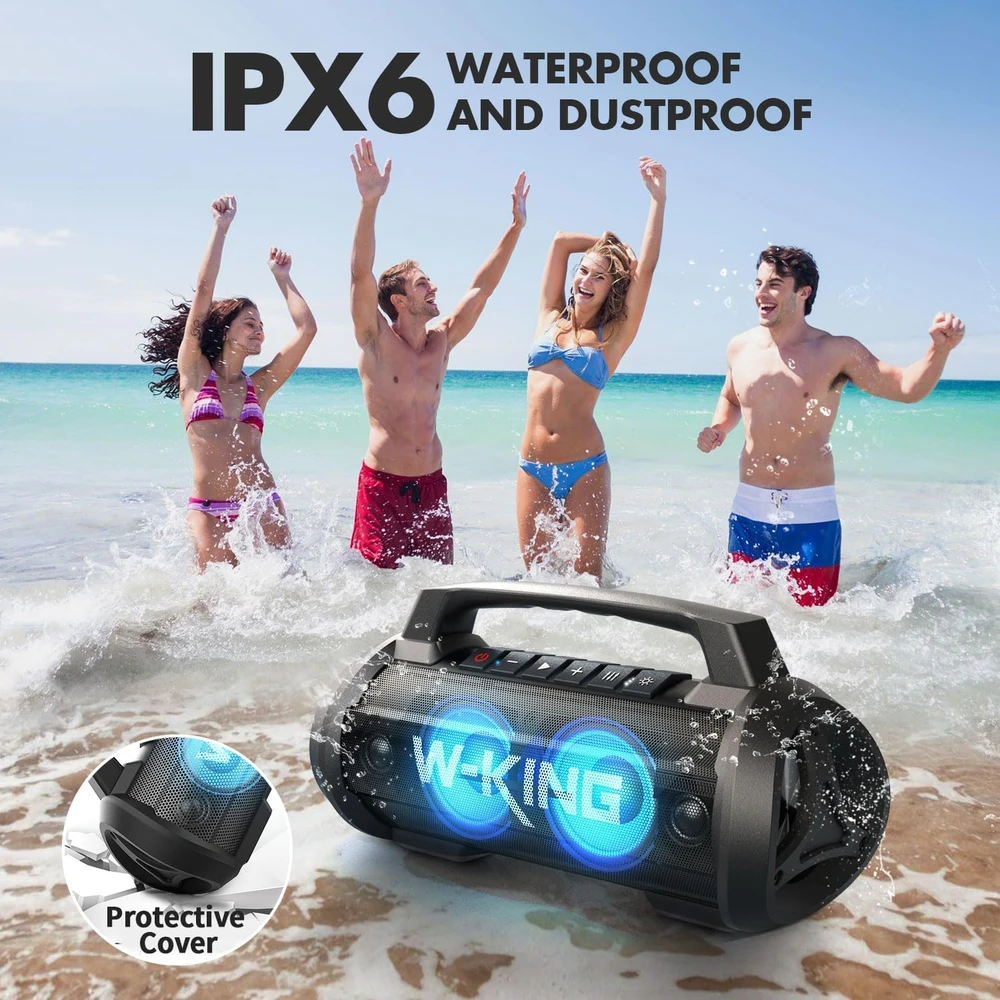 W-KING nešiojama Bluetooth kolonėlė 70 W RMS, IPX6, mikrofonas, akumuliatorius 42 val., D10