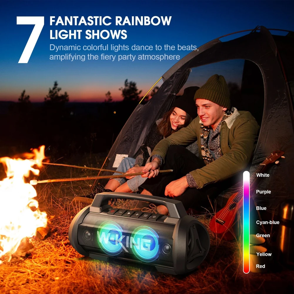 W-KING nešiojama Bluetooth kolonėlė 70 W RMS, IPX6, mikrofonas, akumuliatorius 42 val., D10