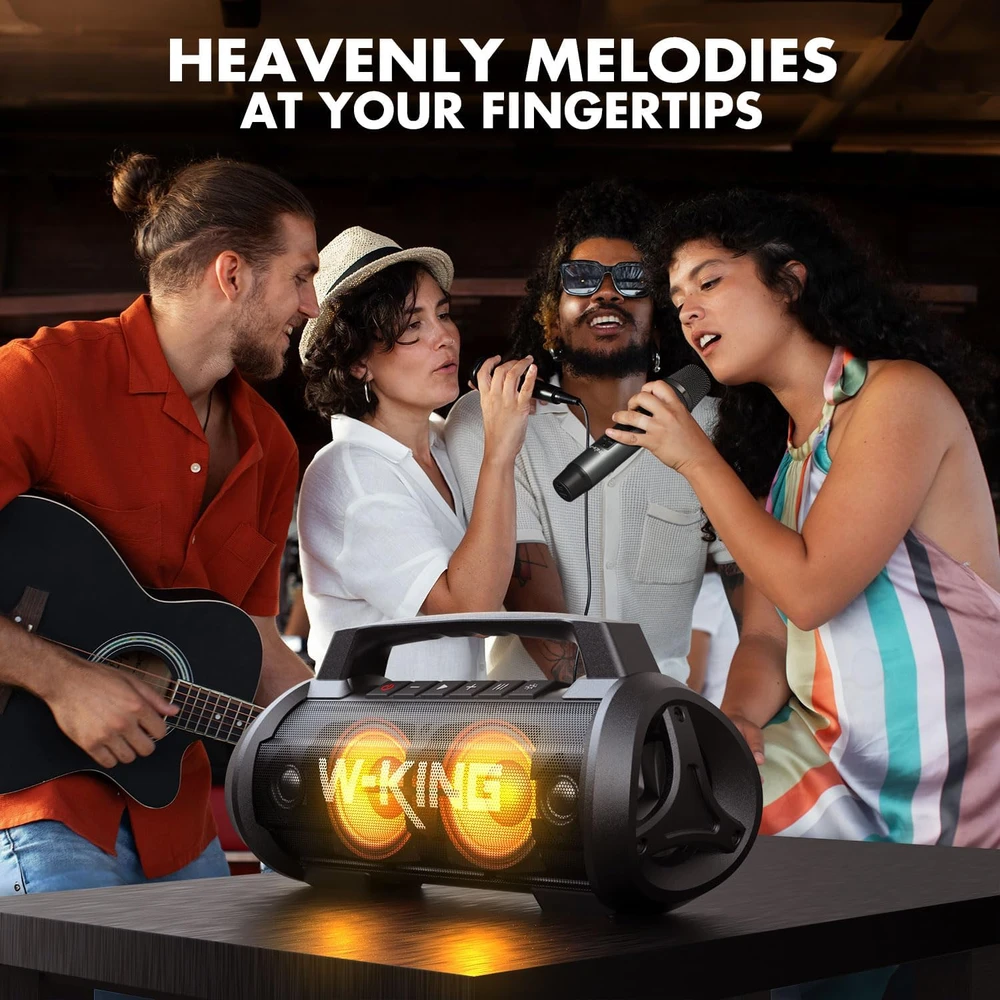 W-KING nešiojama Bluetooth kolonėlė 70 W RMS, IPX6, mikrofonas, akumuliatorius 42 val., D10