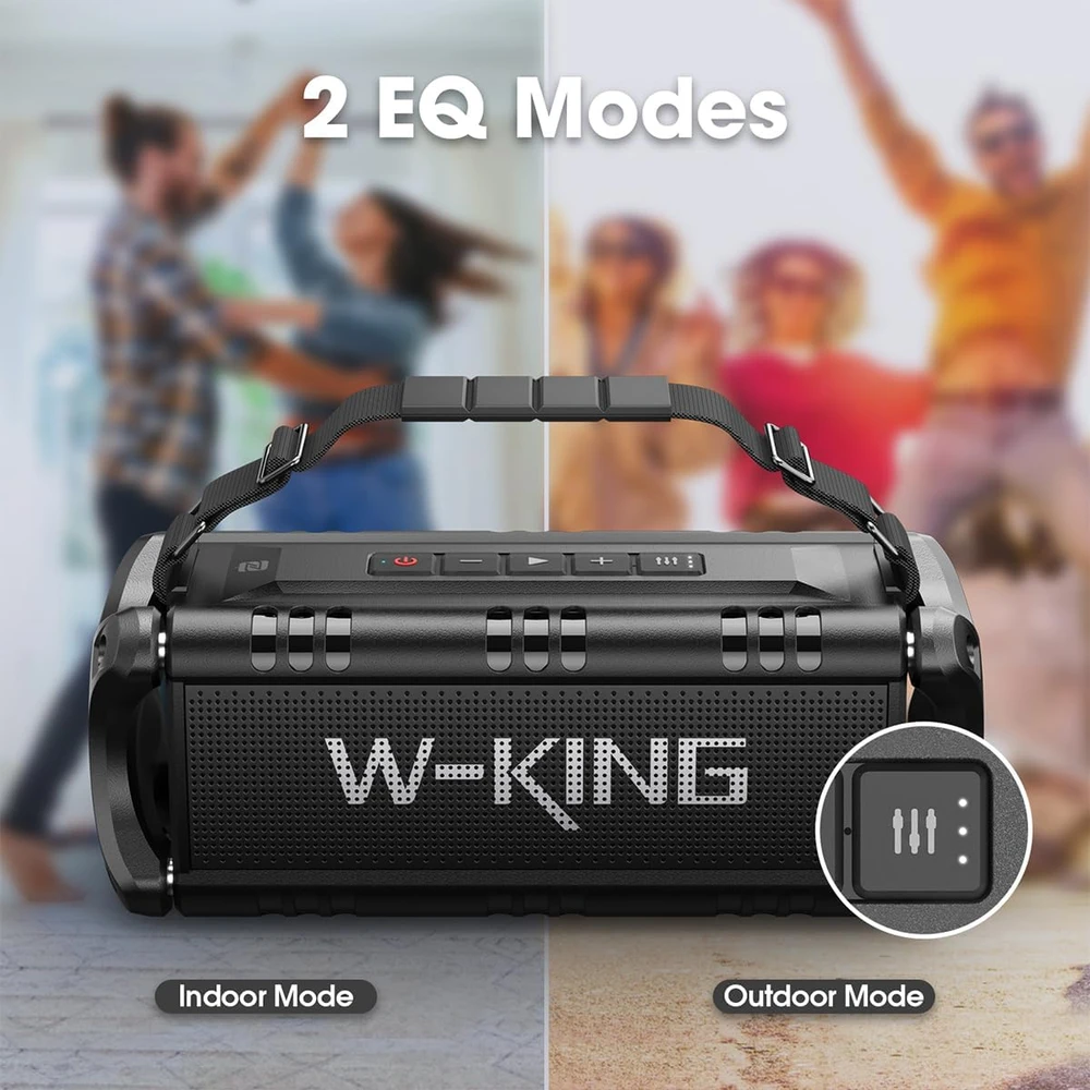 W-KING nešiojamas Bluetooth garsiakalbis 50 W, IPX6, stereofoninis garsas, NFC, D8
