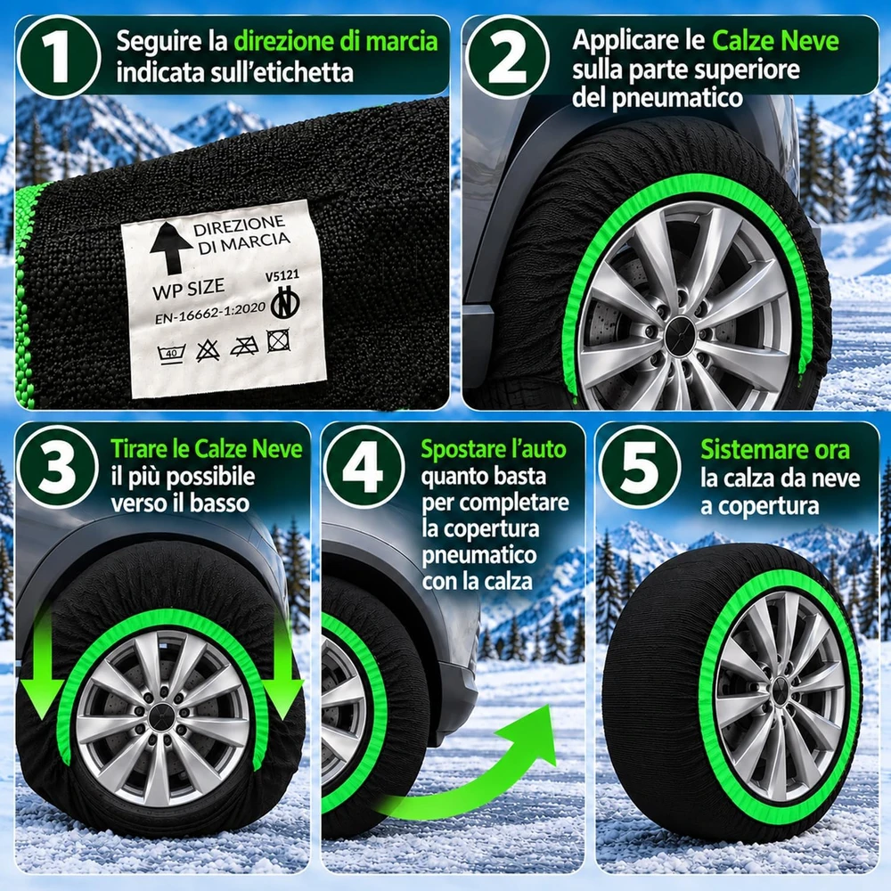 W-Parts sniego kojinės automobiliams Arctic Socks S, EN 16662-1:2020, 68071