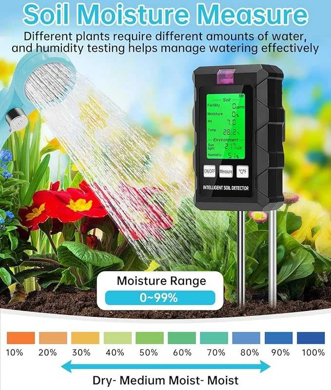 WADEO Dirvožemio matuoklis su LCD ekranu