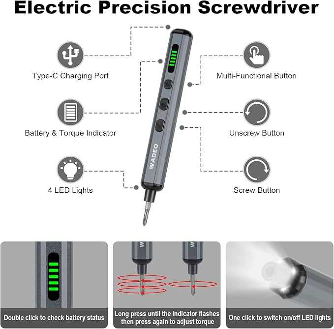 WADEO Mini elektrinio atsuktuvo rinkinys