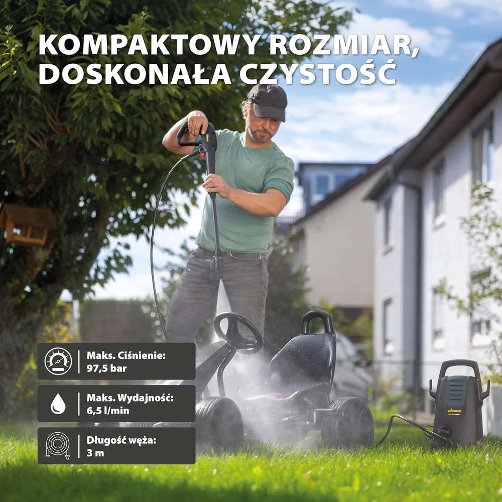 Wagner aukšto slėgio plovimo įrenginys Aquastorm Compact, 3 m žarna, lengva konstrukcija