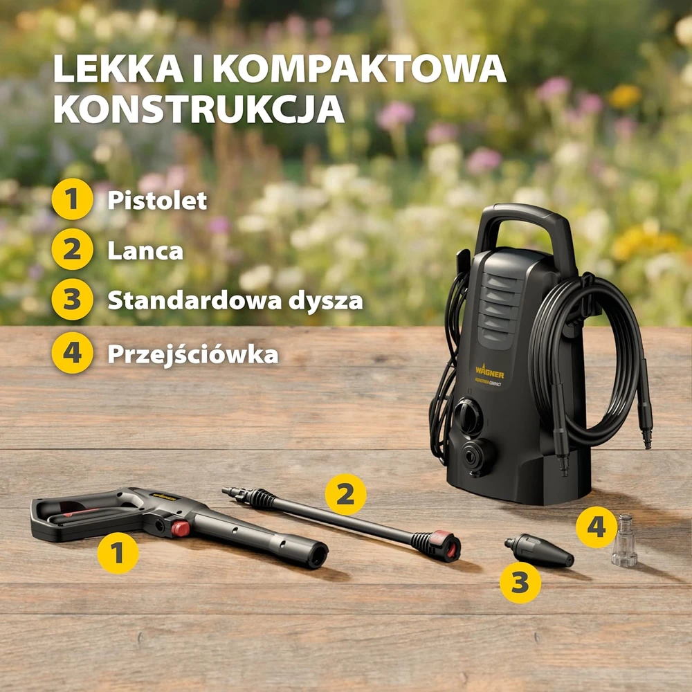 Wagner aukšto slėgio plovimo įrenginys Aquastorm Compact, 3 m žarna, lengva konstrukcija