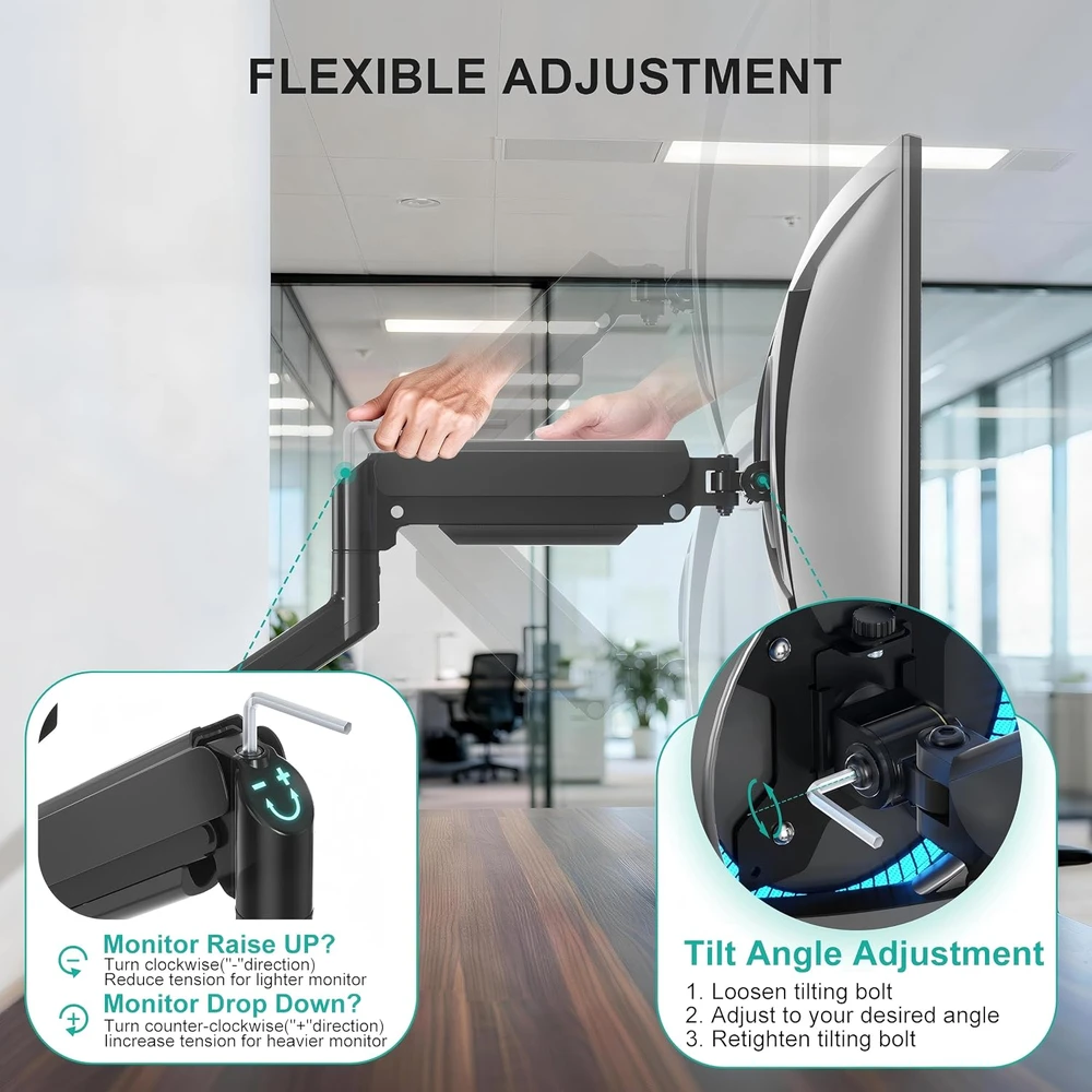 WALI sieninis monitoriaus laikiklis iki 32 colių, 9kg, VESA 75 × 75/100 × 100, GSWM001