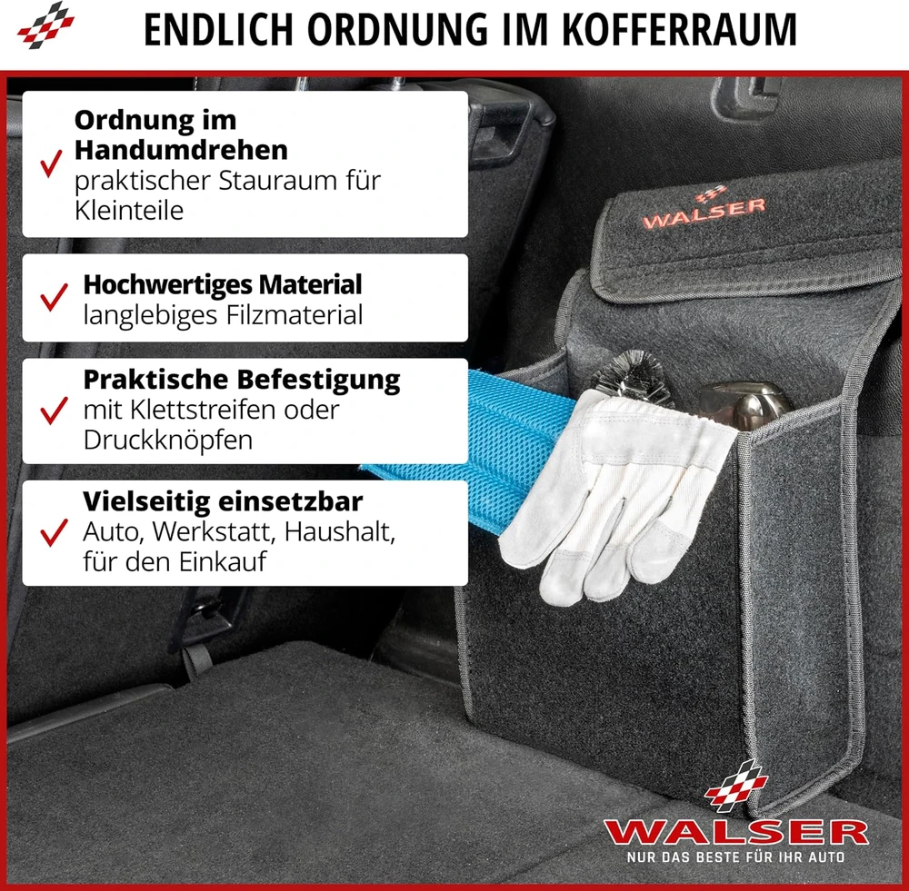 Walser automobilio bagažinės organizatorius S, iki 9kg, 28 × 14 × 28 cm, 30314