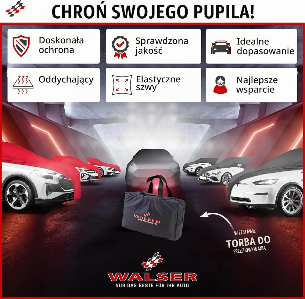 Walser automobilio uždangalas vidaus naudojimui SUV M, juodas, 41140