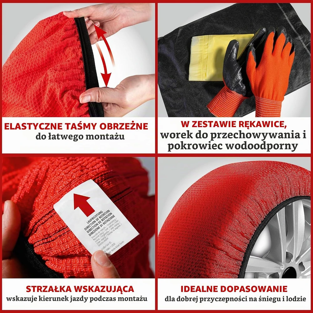 Walser tekstilinės sniego kojinės automobiliams, 50 km/h, 2 vnt., 13735