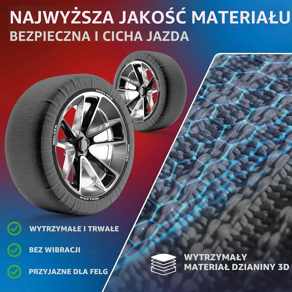 Walser tekstilinės sniego kojinės Easygo automobiliams R13-R22, 2 vnt., 13748