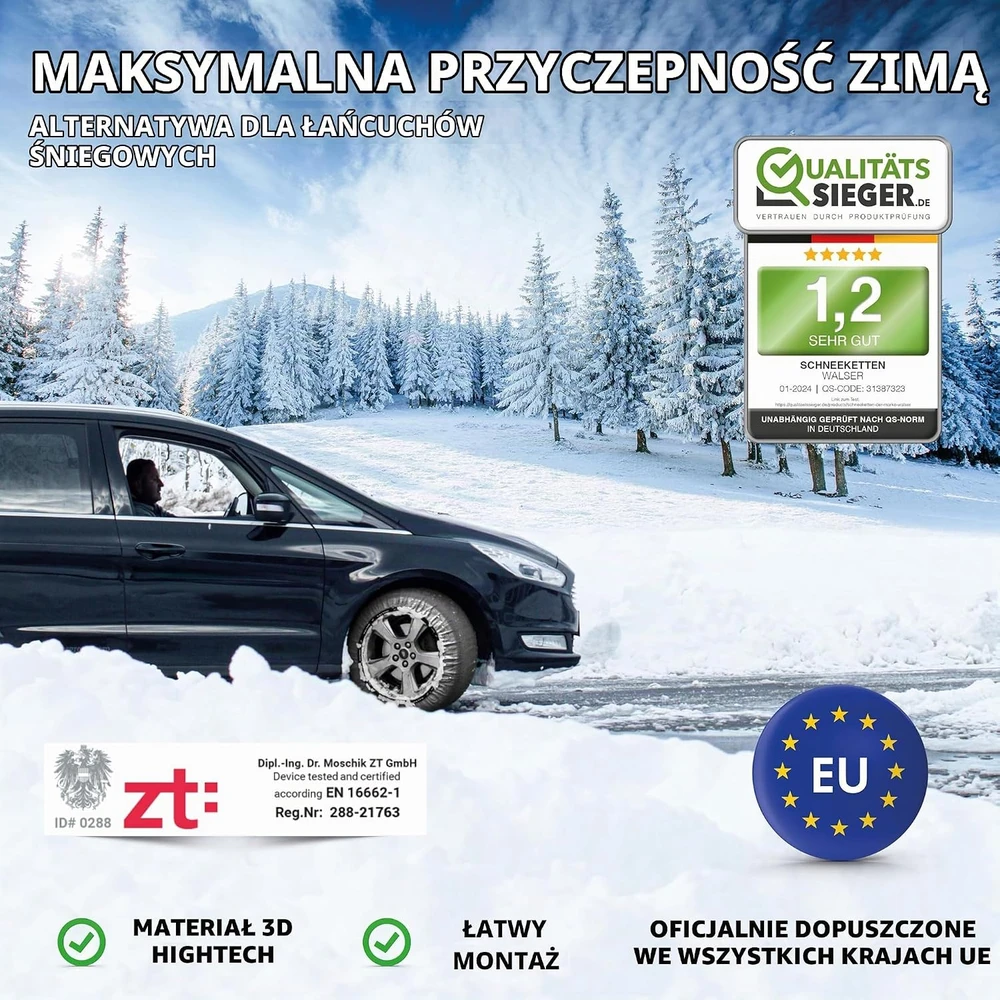 Walser tekstilinės sniego kojinės Easygo automobiliams R13-R22, 2 vnt., 13748
