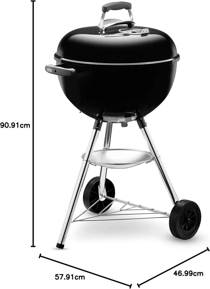 Weber anglinis grilis su emaliuotu dangčiu, 47 cm kepimo paviršius, juodas, 1231004