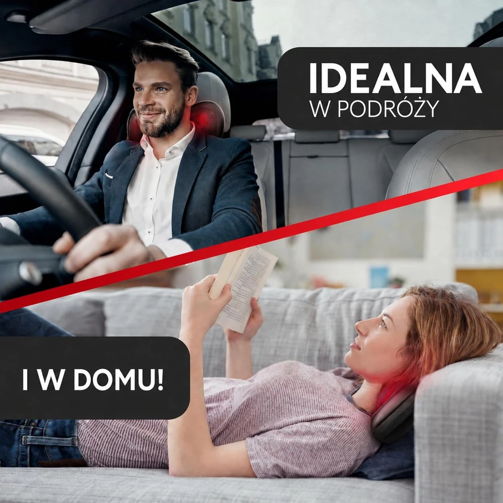 Wellax Shiatsu masažinė pagalvė su šildymu, 360° sukimu ir 3 greičiais We003