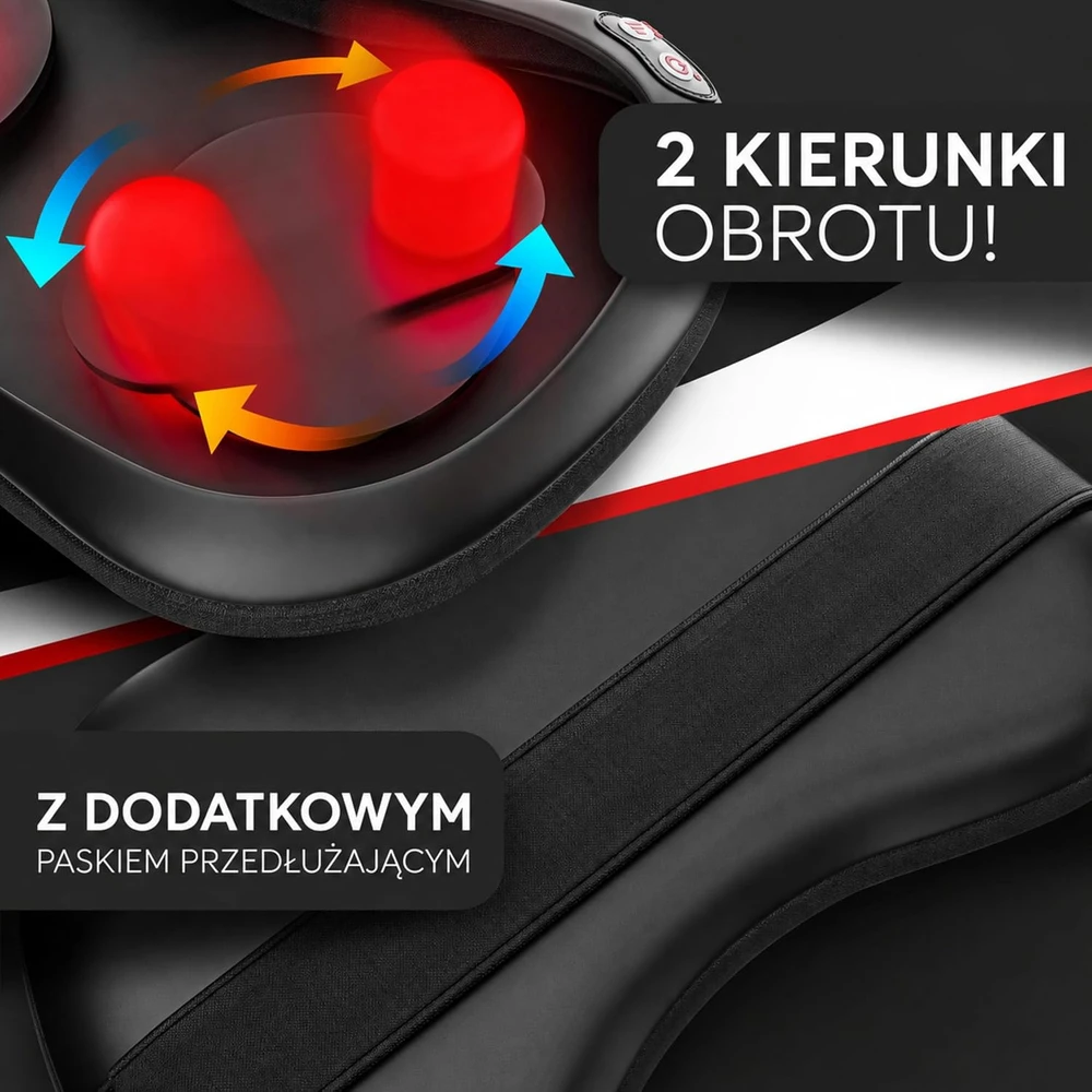 Wellax Shiatsu masažinė pagalvė su šildymu, 360° sukimu ir 3 greičiais We003