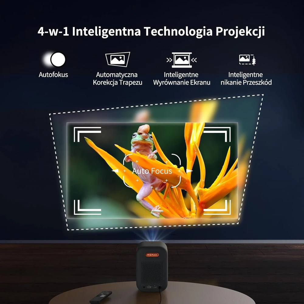 WEMAX nešiojamasis Full HD 1080p projektorius su Google TV, Wi-Fi ir Bluetooth VP01