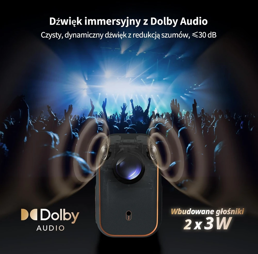 WEMAX nešiojamasis Full HD 1080p projektorius su Google TV, Wi-Fi ir Bluetooth VP01
