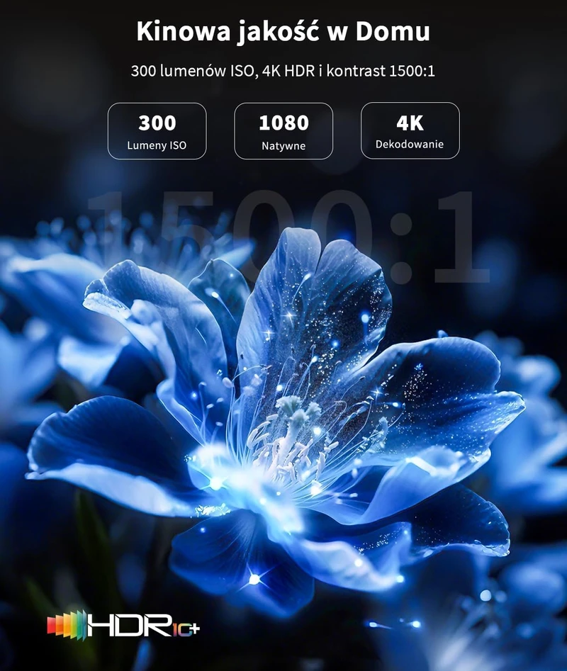WEMAX nešiojamasis Full HD projektorius su Google TV, Bluetooth ir Wi-Fi VP03