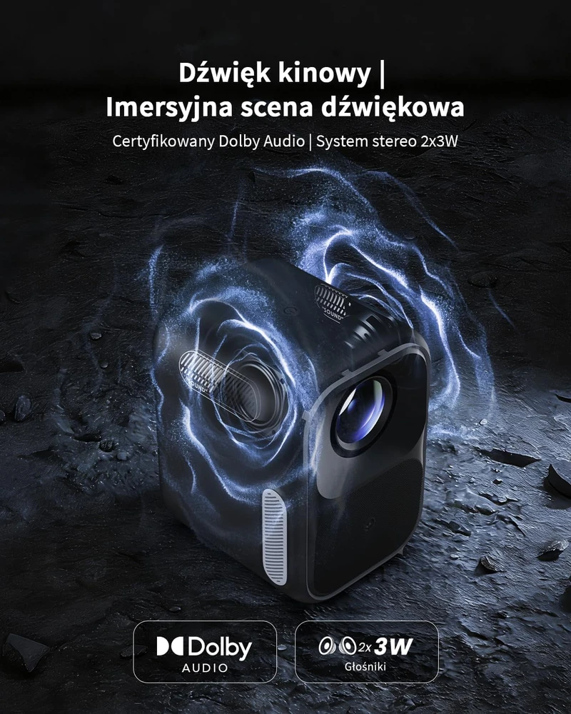 WEMAX nešiojamasis Full HD projektorius su Google TV, Bluetooth ir Wi-Fi VP03