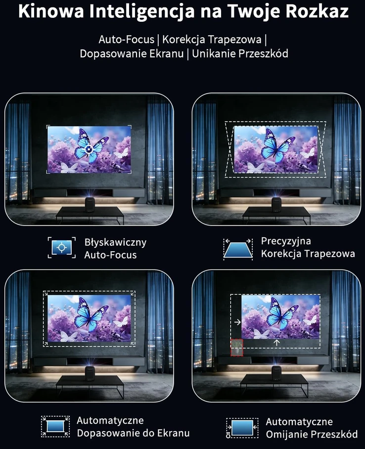 WEMAX nešiojamasis Full HD projektorius su Google TV, Bluetooth ir Wi-Fi VP03