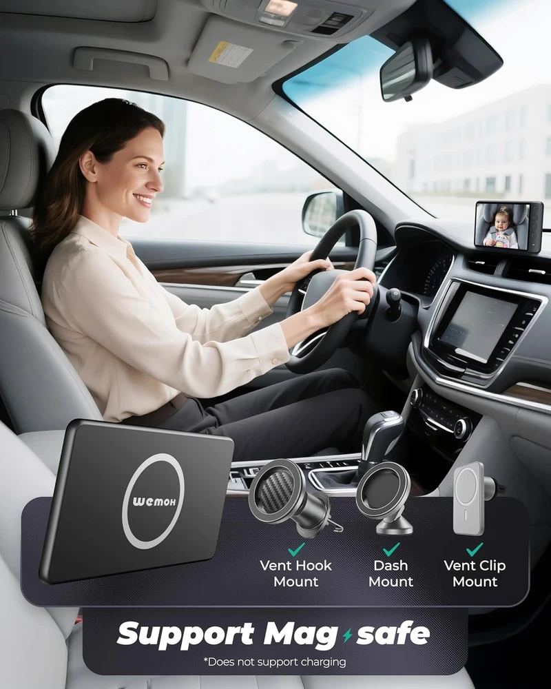 WEMOH automobilinė kūdikio stebėjimo kamera su 5 colių 1080p IPS ekranu MAA-2