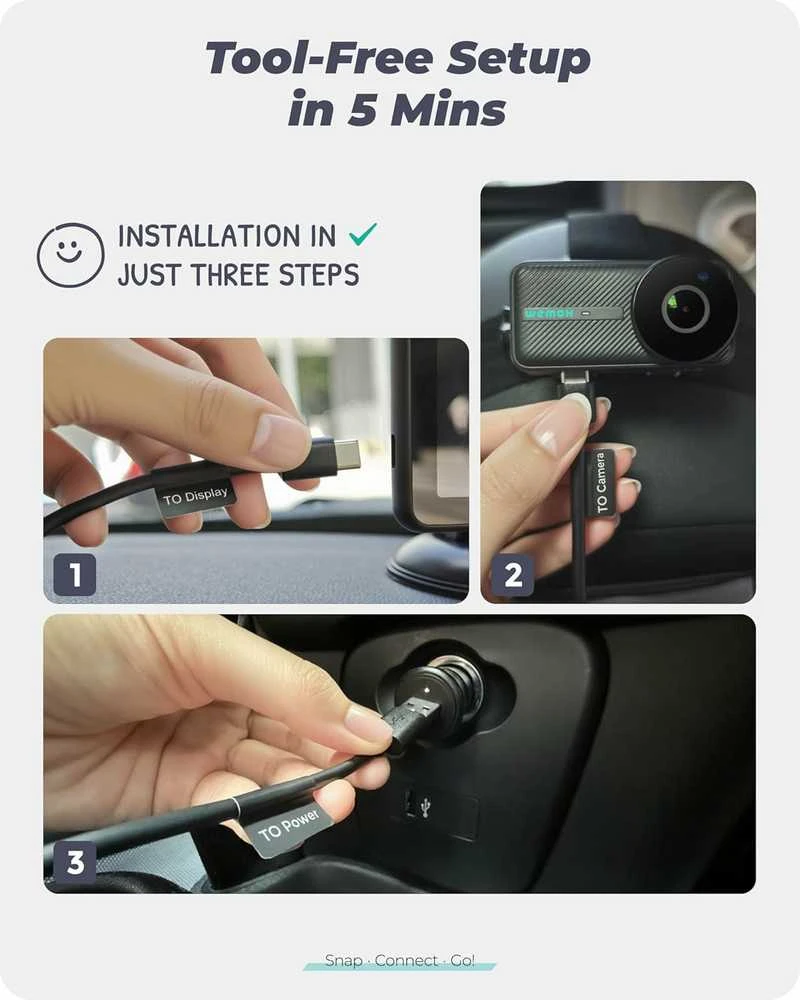 WEMOH Dviguba automobilio kamera dviem vaikams