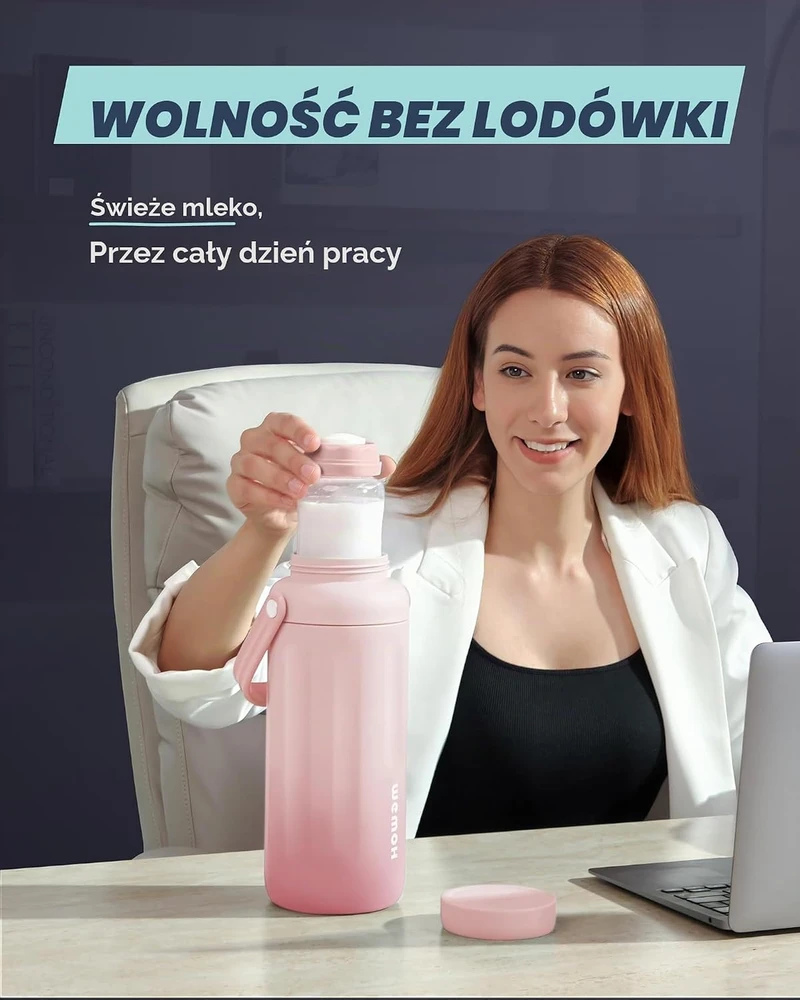 WEMOH nešiojamas motinos pieno šaldymo indas 500 ml su 12 val. vėsinimu MBA001-WE