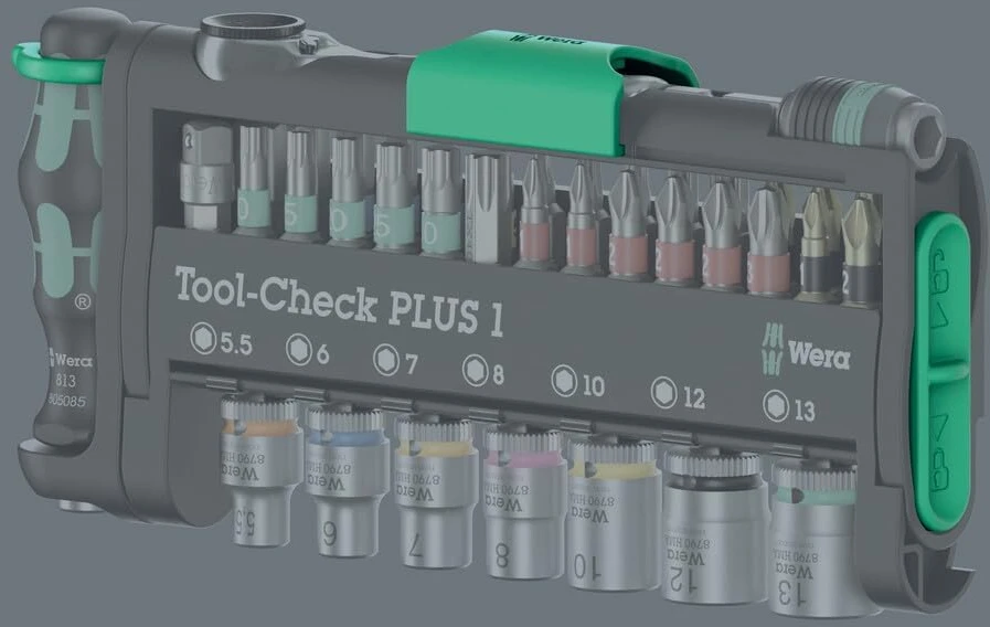 Wera įrankių rinkinys su gręžtuvu ir antgaliais 1/4 colio, 39 dalių, Tool-Check PLUS