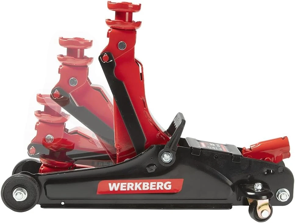 WERKBERG hidraulinis automobilio domkratas, niskoprofilinis, 2,5T, aukštis 80–380 mm