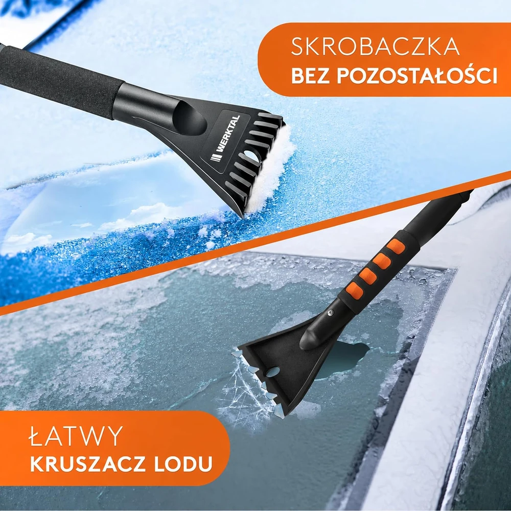 WERKTAL teleskopinis automobilinis ledo grandiklis su sniego šluota WER-EK1000-01
