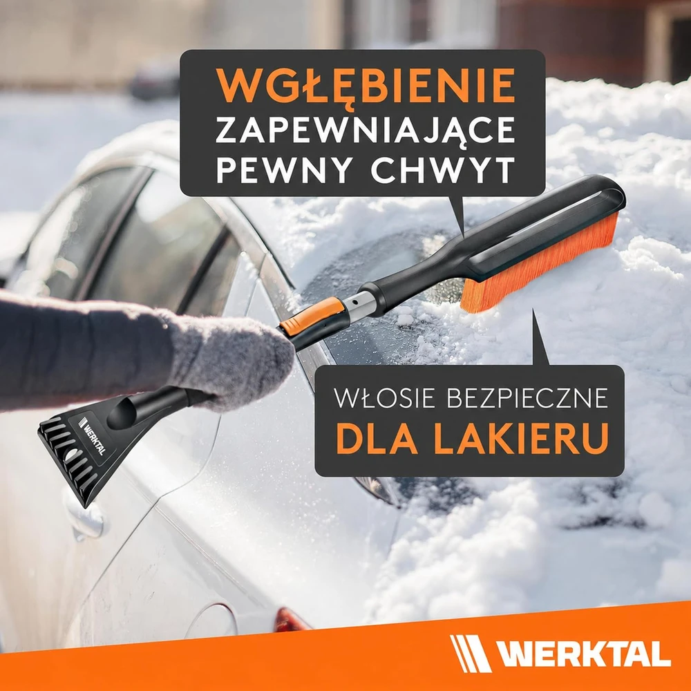 WERKTAL teleskopinis automobilinis ledo grandiklis su sniego šluota WER-EK1000-01