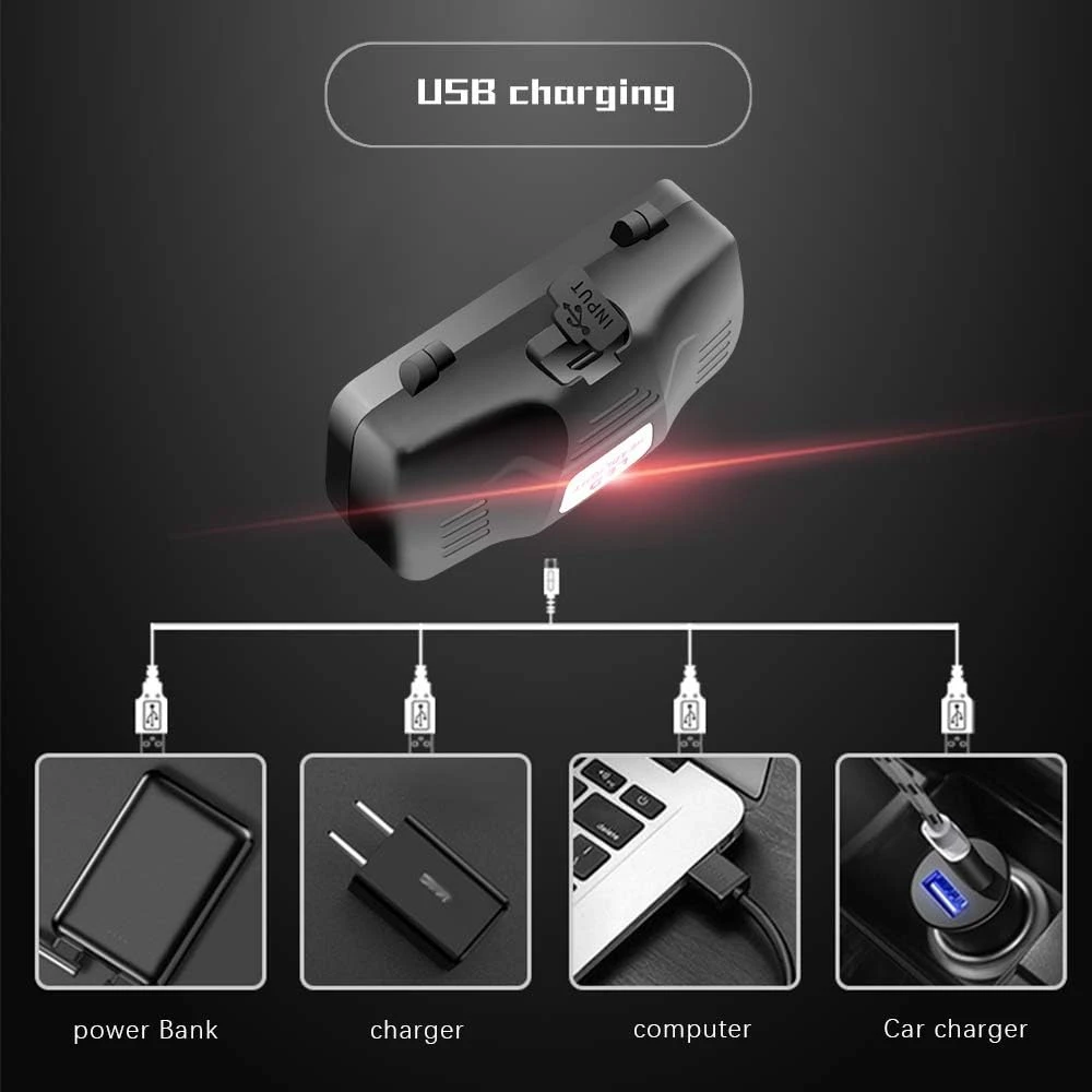 WESLITE UV LED žibintuvėlis galvai, 395 nm, USB įkrovimas, 3 režimai, lęšio reguliavimas