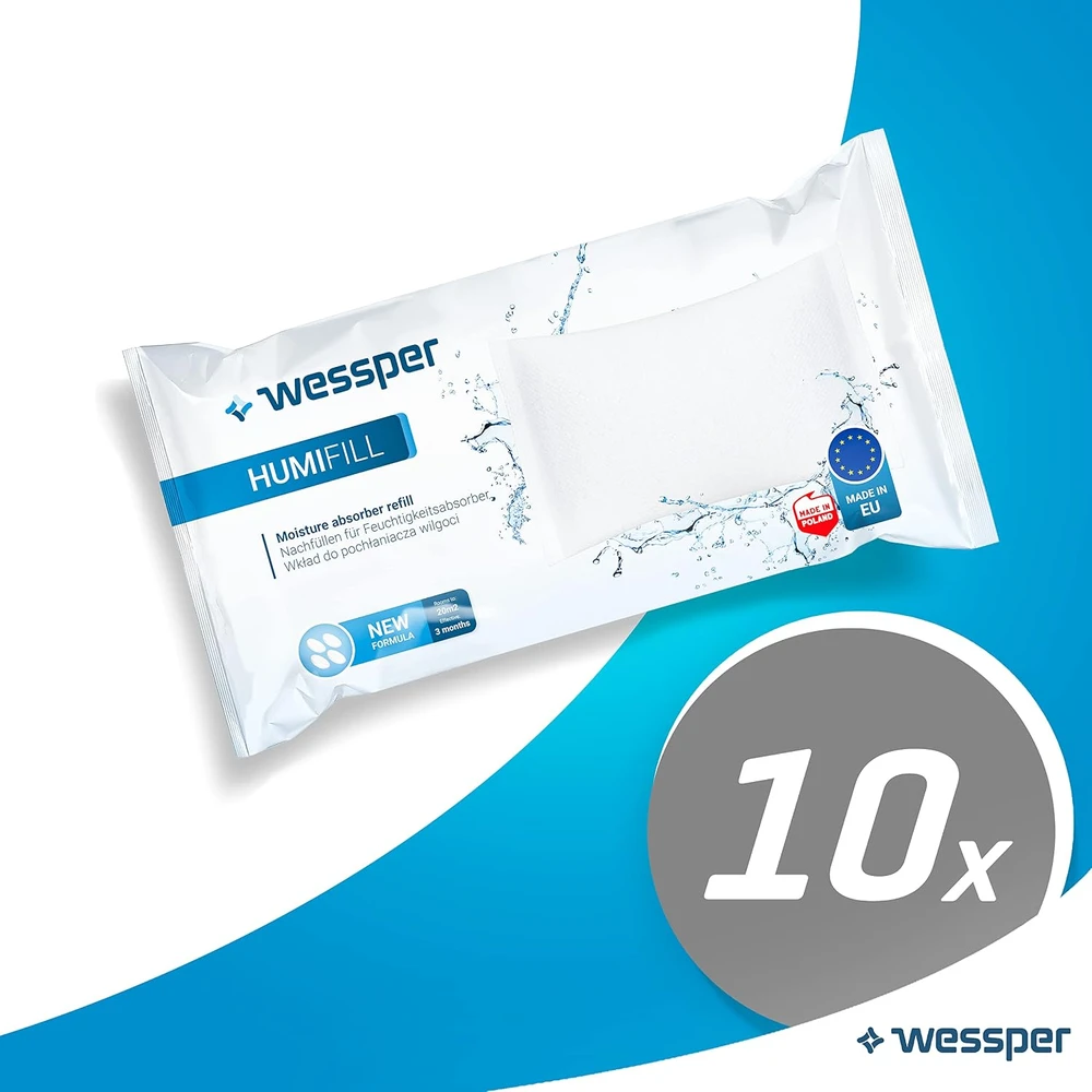 Sausintuvas Wessper drėgmės sugėriklio papildymo kasetės 10 × 250 g, iki 20 m², WES031