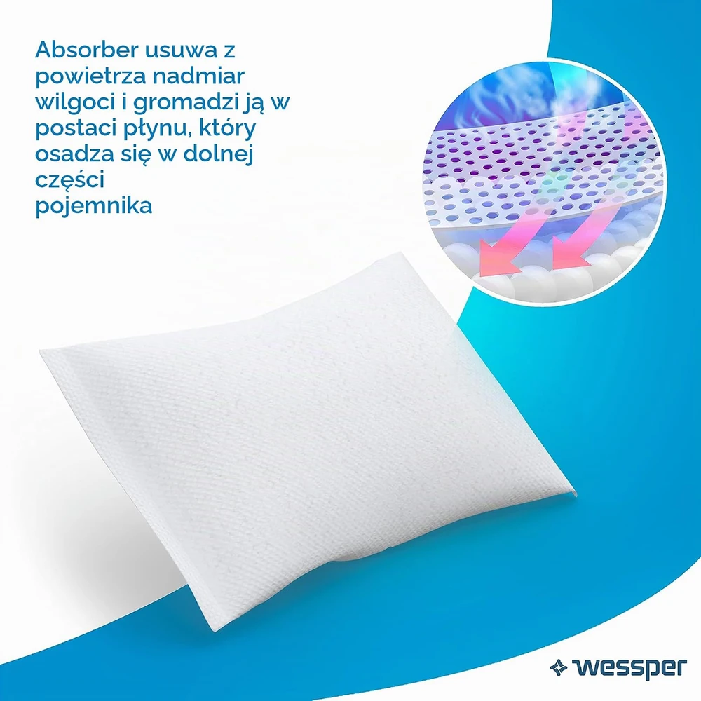 Sausintuvas Wessper drėgmės sugėriklio papildymo kasetės 10 × 250 g, iki 20 m², WES031