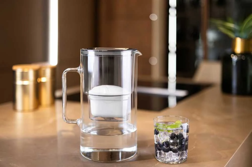 Wessper stiklinė vandens karafė su filtru, 3L, karščiui atsparus stiklas, juoda, WES201-BK-S