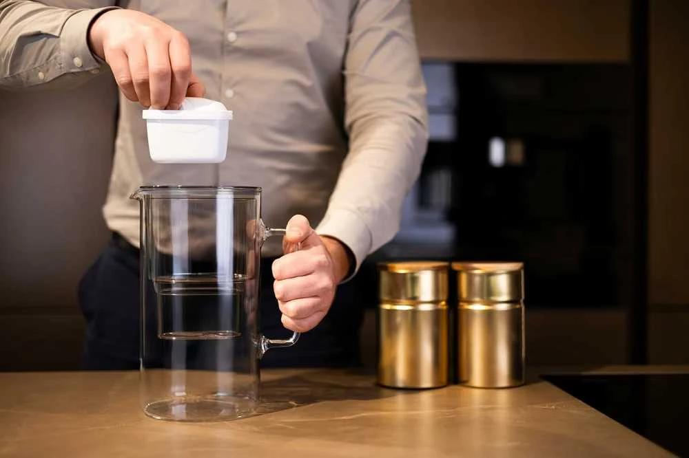 Wessper stiklinė vandens karafė su filtru, 3L, karščiui atsparus stiklas, juoda, WES201-BK-S