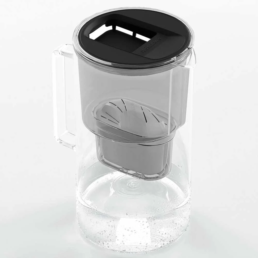 Wessper stiklinė vandens karafė su filtru, 3L, karščiui atsparus stiklas, juoda, WES201-BK-S