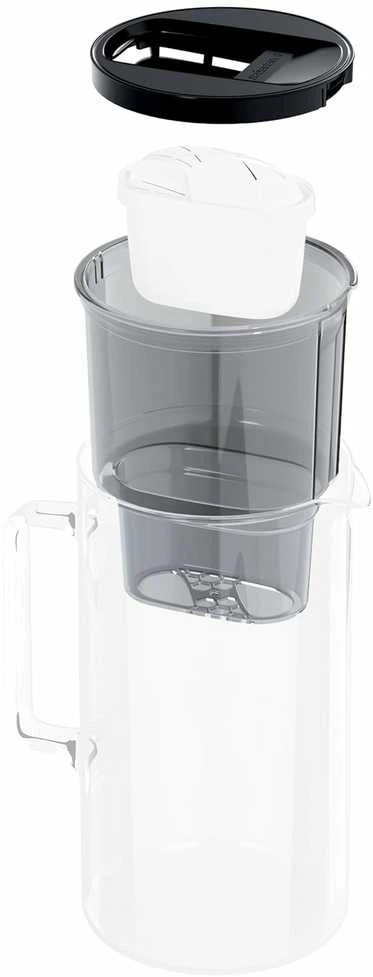 Wessper stiklinė vandens karafė su filtru, 3L, karščiui atsparus stiklas, juoda, WES201-BK-S