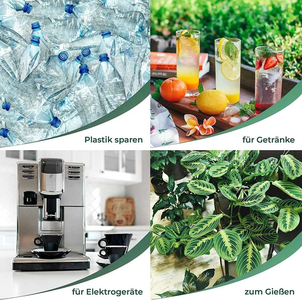 Wessper vandens filtruojantis ąsotis, borosilikatinio stiklo, 2,5 l, su filtrais, suderinamas su Brita Maxtra, juodas, AQUAMAX Crystalline