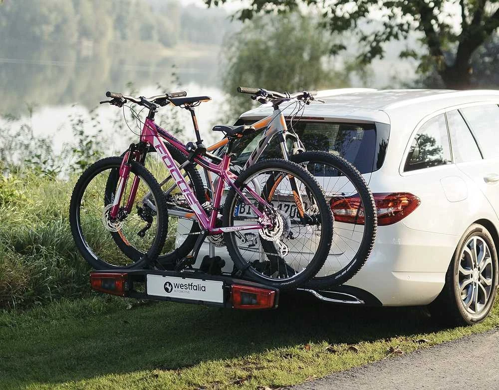 Westfalia dviračių laikiklis automobiliui, aliuminis, 2 dviračiams, 60 kg, juodas/sidabrinis, 350050600001
