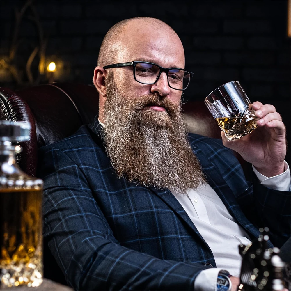 Whisiskey viskio taurių rinkinys su vėsinimo akmenimis, 2 x 310 ml, Man of the Year