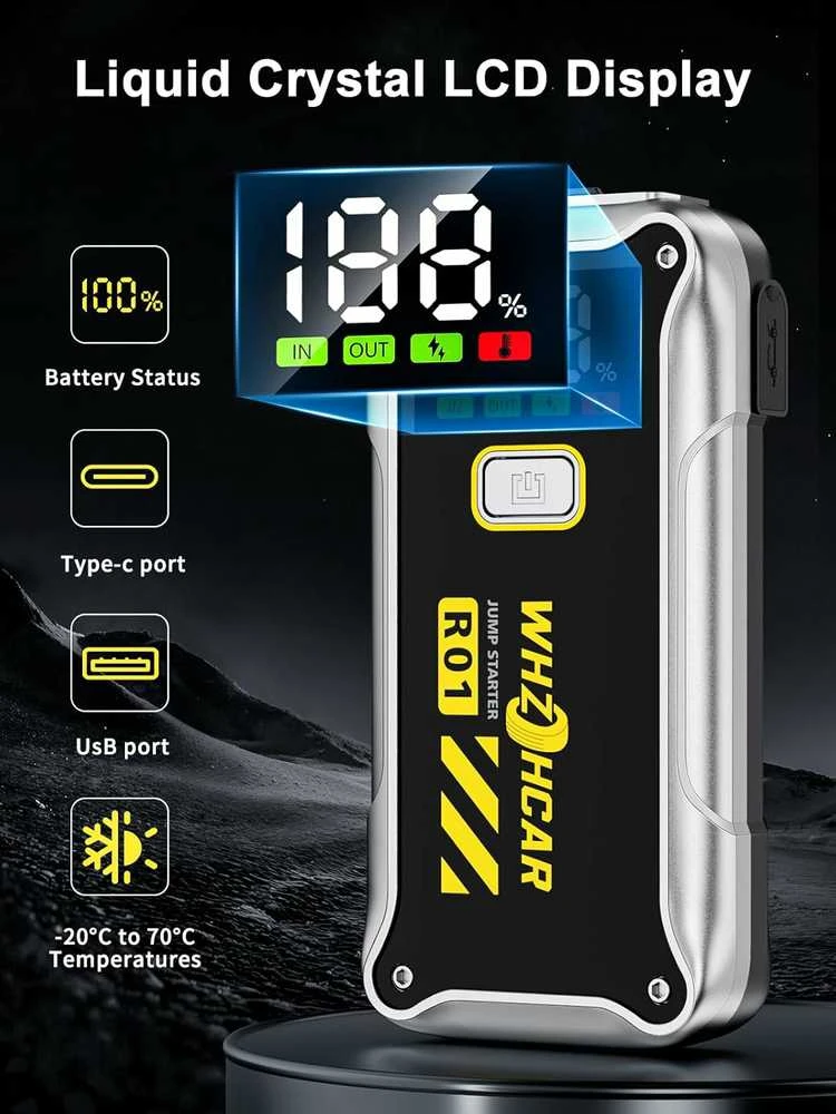 WHZOHCAR automobilinis starto powerbankas 4000 A, 12 V, 18 Ah, modelis R01