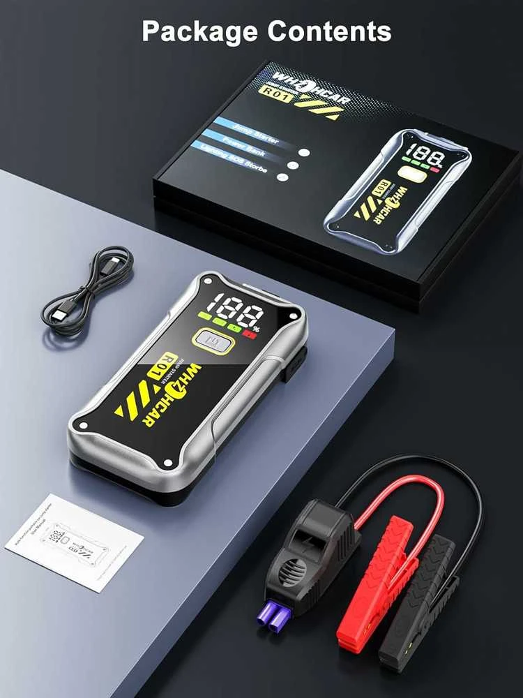 WHZOHCAR automobilinis starto powerbankas 4000 A, 12 V, 18 Ah, modelis R01
