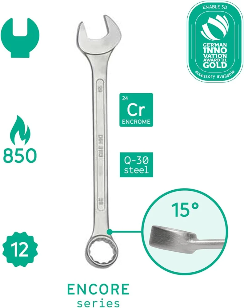 WIESEMANN 1893 kombinuotų veržliarakčių rinkinys 26 vnt., 6–32 mm, 80270