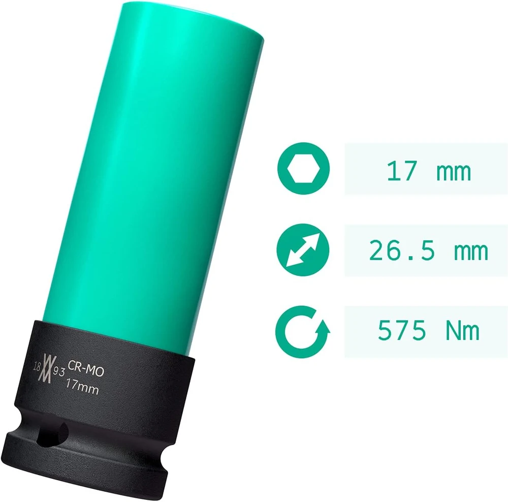 WIESEMANN 1893 smūginė galvutė aliuminio ratlankiams 17 mm, 1/2 col., 85 mm 80294