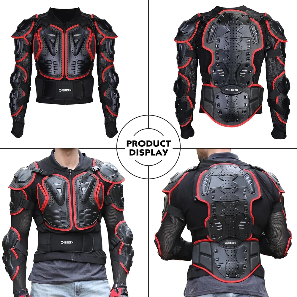 WILDKEN motokroso apsauginė striukė su šarvais, PVC, Lycra, EVA, unisex, NFS-001