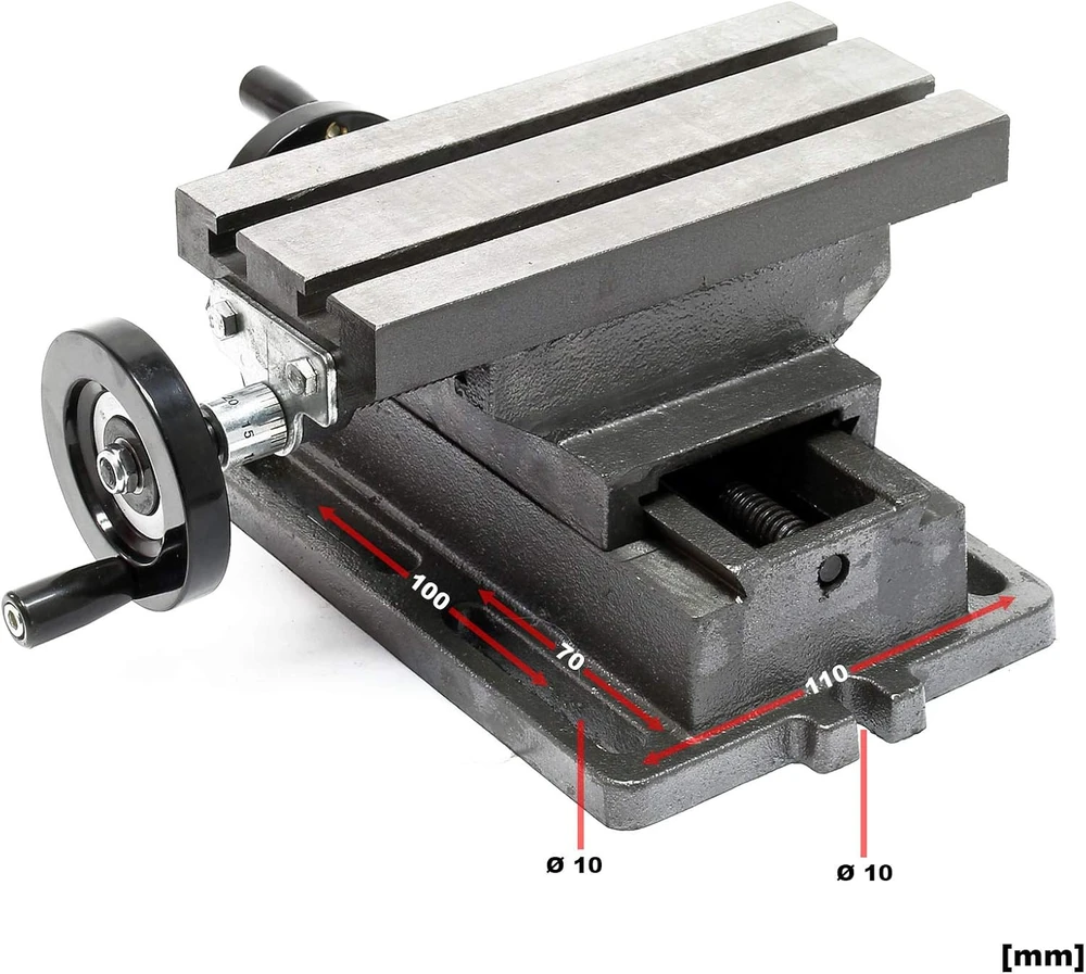 WilTec 2 ašių kryžminis frezavimo stalas 170 x 85 mm, X 100 mm, Y 80 mm, 61008