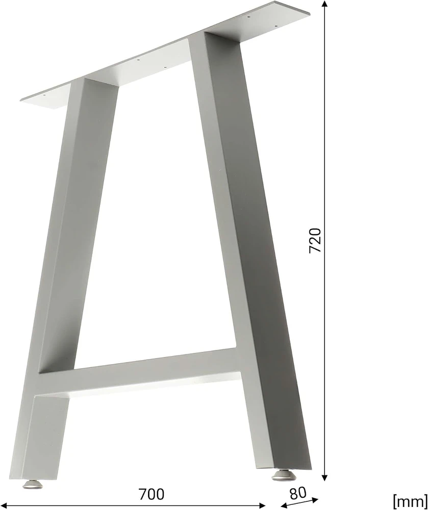 Wiltec A formos plieninės stalo kojos, 2 vnt., 70 x 72 cm, modelis 63263
